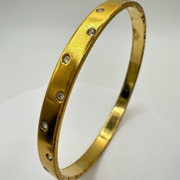 Swarovski Swan gold plated clear rhinestones crystals bangle bracelet - Picture 2 of 9